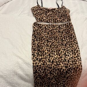 Victoria's Secret Leopard Print Crop Cami in Tan and Black